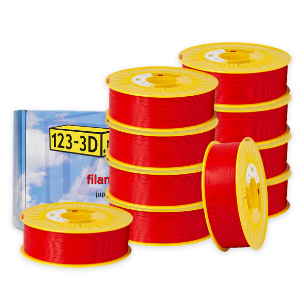 123-3D Filament 10-pack rood 1,75 mm PLA 1,1 kg (Jupiter serie)  DFE20325 - 1