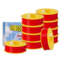 123-3D Filament 10-pack rood 1,75 mm PLA 1,1 kg (Jupiter serie)  DFE20325