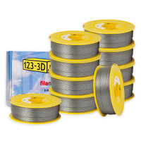 123-3D Filament 10-pack zilver 1,75 mm PLA 1,1 kg (Jupiter serie)  DFE20332