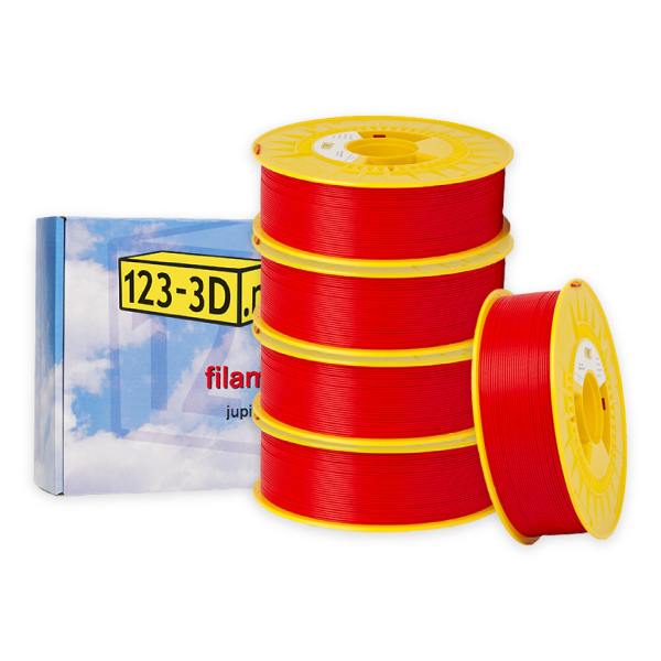 123-3D Filament 5-pack rood 1,75 mm PLA 1,1 kg (Jupiter serie)  DFE20305 - 1