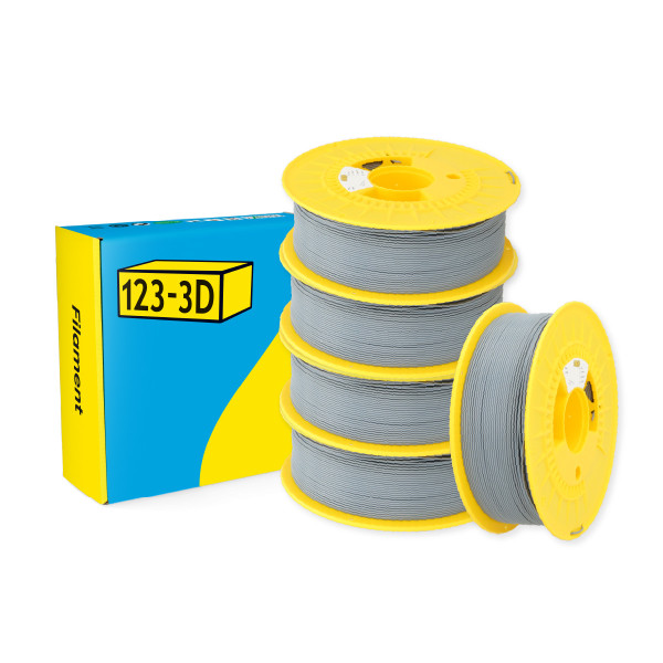 123-3D Filament PLA Grijs 1,75 mm 5-pack 1 kg  DHM10013 - 1