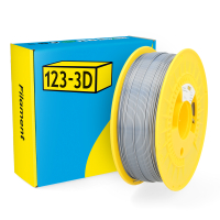 123-3D Filament PLA Satijn Zilver 1,75 mm 1 kg  DHM00065