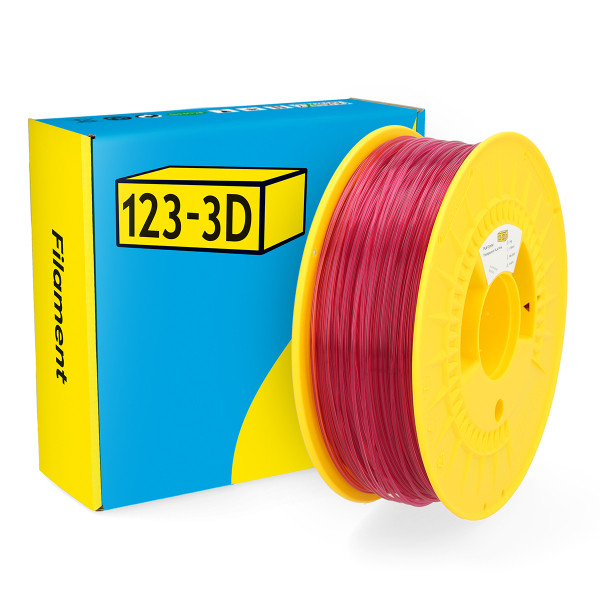 123-3D Filament PLA Transparant Roze 1,75 mm 1 kg  DHM00081 - 1