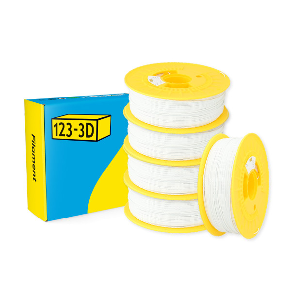 123-3D Filament PLA Wit 1,75 mm 5-pack 1 kg  DHM10043 - 1