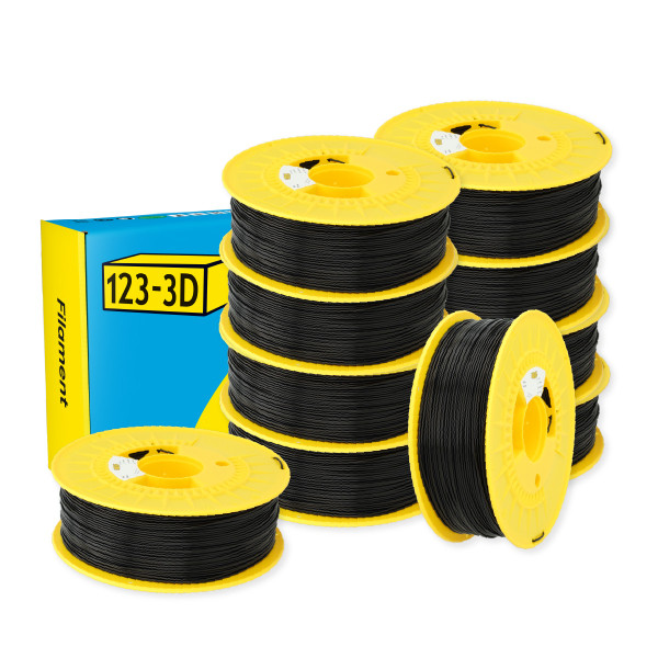 123-3D Filament PLA Zwart 1,75 mm 10-pack 1 kg  DHM10050 - 1