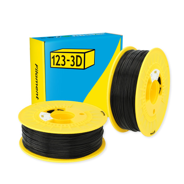 123-3D Filament PLA Zwart 1,75 mm 2-pack 1 kg  DHM10048 - 1