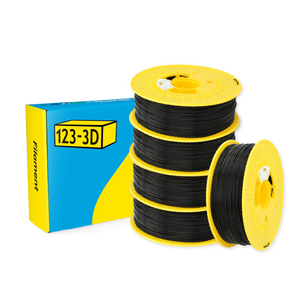 123-3D Filament PLA Zwart 1,75 mm 5-pack 1 kg  DHM10049 - 1