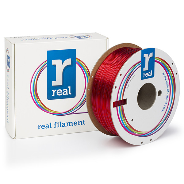 REAL filament transparant rood 1,75 mm PETG 1 kg  DFP02230 - 1