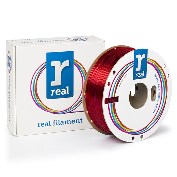 REAL filament transparant rood 1,75 mm PETG 1 kg  DFP02230 - 1