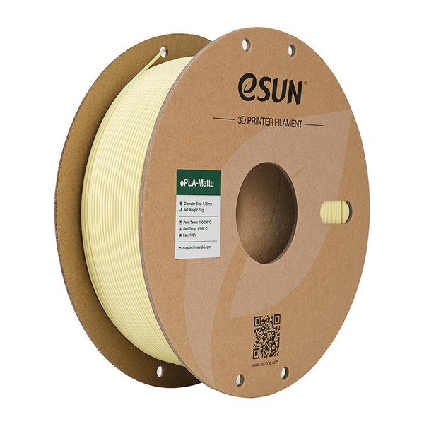 eSun ePLA-Matte filament 1,75 mm Almond Yellow 1 kg (paper spool)  DFE20257 - 1