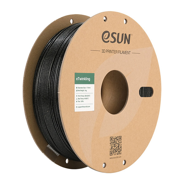 eSun eTwinkling filament 1,75 mm Black 1 kg eTwinkling-P175B1 DFE20261 - 1